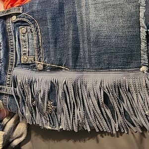 Miss Me Blue Jean Shorts Classic Distressed Style